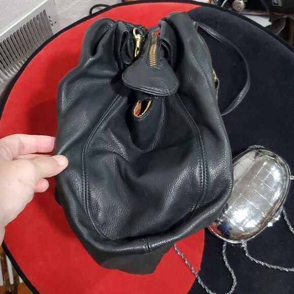 Bulga Large Satchel Bag in Black Made in Italy - Picture 12 of 16